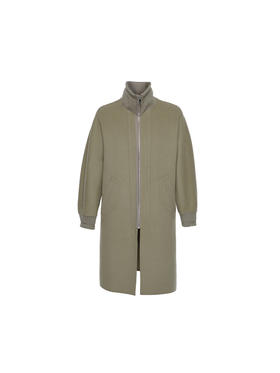 callisto大师系列绿色绵羊毛大衣