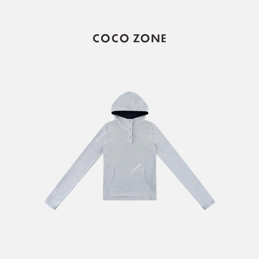 COCO ZONE 冬季设计感三粒扣双面绒连帽T恤CC2D3143 商品图0