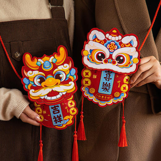 【28.8元2个布艺红包袋】2025蛇年新年春节创意高档利是封 儿童万元压岁钱包 质量超好 毛毡红包 商品图0