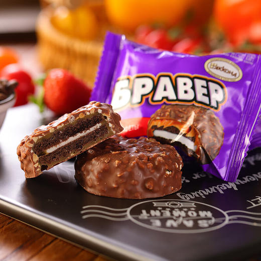 俄罗斯阿孔特牌冰淇淋味/牛奶味夹心饼干450g 咬一口美味在舌尖炸裂 152651/152650 商品图3