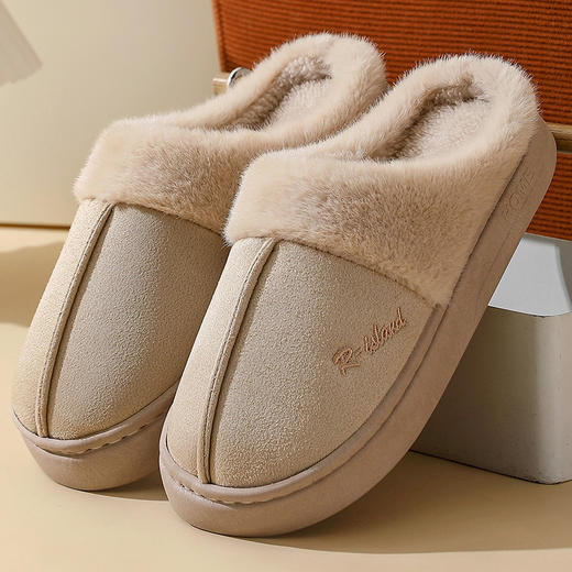 【厚毛绒 巨保暖】小暖炉麂皮绒包跟棉拖鞋 舒适保暖 毛绒鞋口 EVA防滑  保暖包跟月子鞋 男款/女款 商品图5