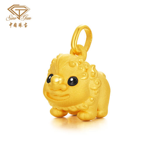 「大足石刻」黄金狮力非凡吊坠 小狮子5D硬金足金挂饰【Y】 商品图3