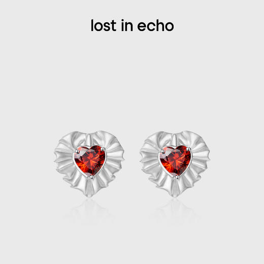 lost in echo2025春季新款轻奢高级水滴心形褶皱925纯银耳环耳饰 商品图0