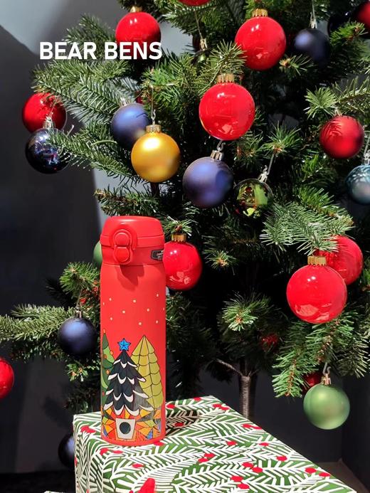 熊本士2025年圣诞新款316不锈钢双饮保温杯500ml 商品图1