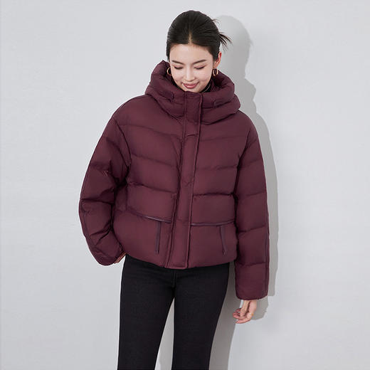 【高货wl】全新升级【铂金会员441/天猫599/差价158】(12337) 洛诗琳高级感时尚通勤连帽抽绳皮标加厚暖冬面包羽绒服 商品图1