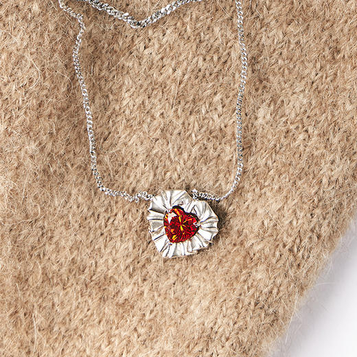 lost in echo2025春夏新款原创高级轻奢爱心形双层925纯银项链女 商品图1