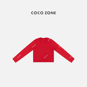 COCO ZONE 新年款后领刺绣图案圆领长袖针织衫CC1D2752