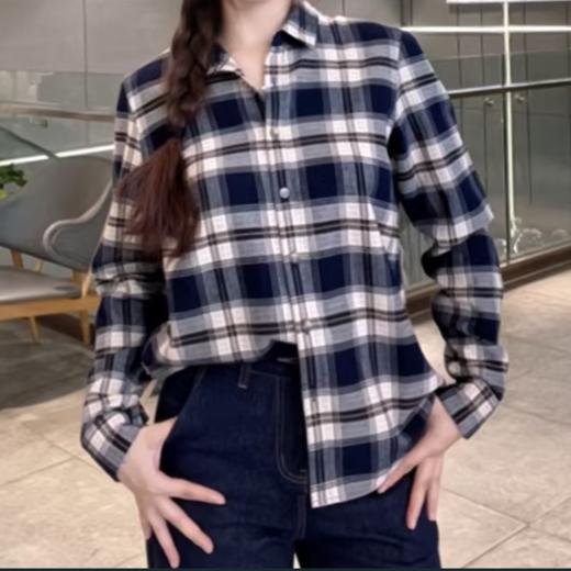 佐丹奴女装纯棉格纹长袖衬衫05344609 商品图1