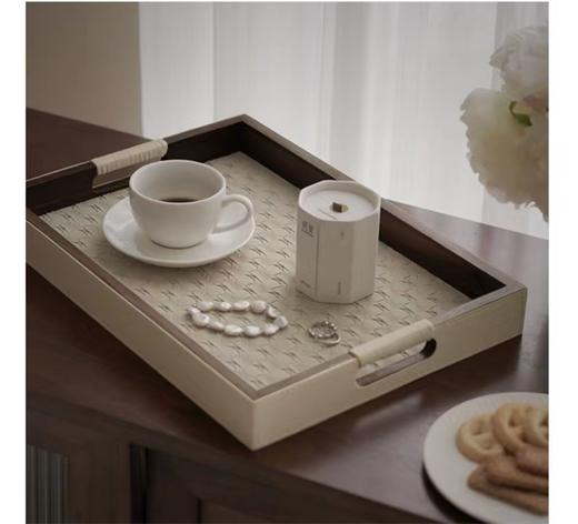 【3色可选】娜家皮质滕格纹编织托盘 商品图1