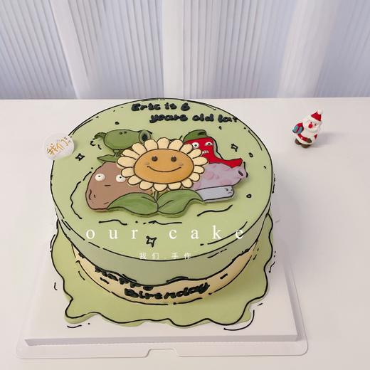 植物大战僵尸手绘蛋糕-低糖处理无添加 商品图2