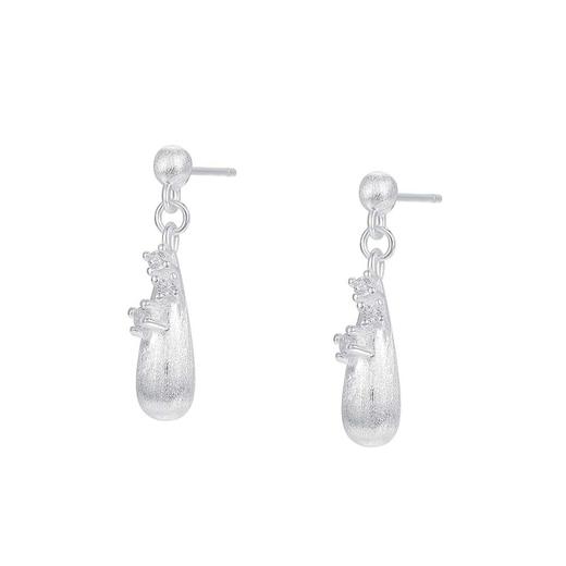 【蔓雅】S925银拉丝水滴锆石耳饰【YXS-E4897】 商品图4