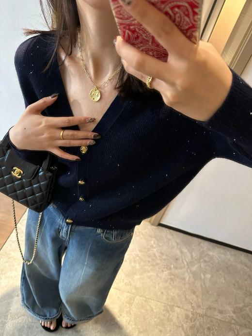 Monica链条麋鹿金币毛衣链项链 商品图4