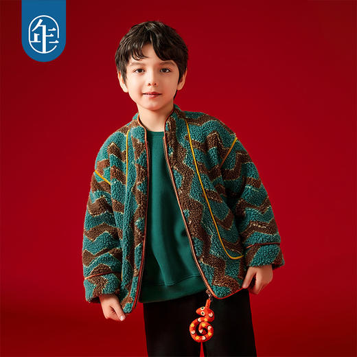 年衣童装儿童唐装外套2024冬季新品男女童新中式国风摇粒绒上衣N4244561D03 商品图1