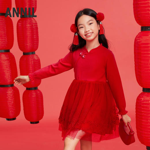 女童长袖连衣裙春季新款安奈儿童装实体店同款AG513527 商品图0