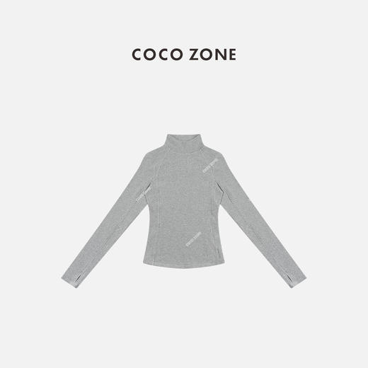 COCO ZONE 冬季设计感压花加绒立领长袖T恤CC1D2750 商品图1