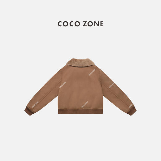COCO ZONE 冬季复古美式拼接翻领保暖外套 CC2D3074 商品图5