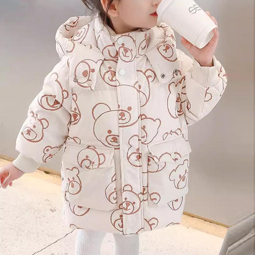 裁缝学苑TQ133女童连帽羽绒服纸样儿童中长款加厚防风外套童装样板 商品图5