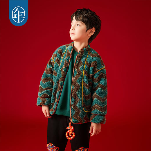 年衣童装儿童唐装外套2024冬季新品男女童新中式国风摇粒绒上衣N4244561D03 商品图5