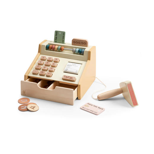 Sebra 木质玩具收银机收银员角色扮演过家家游戏益智 -19cm*16cm*13cm 3岁+ 商品图0