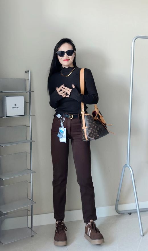 升级加绒土耳其四面弹烟管小直筒高腰牛仔裤 商品图9