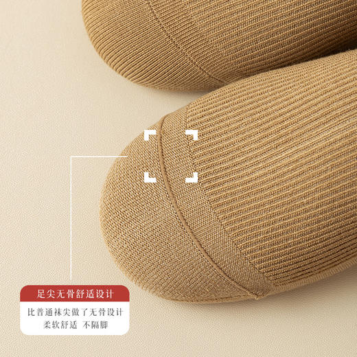 洁丽雅5双装棉质女士中筒袜简约纯色舒适无骨弹力透气女袜 商品图5