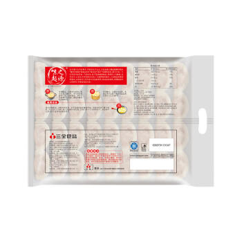 三全灌汤猪肉白菜水饺1kg约54只饺子速冻食品早餐蒸饺煎饺 商品图1
