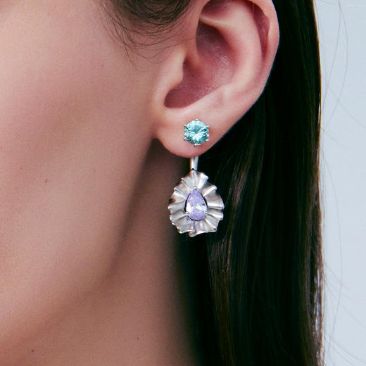 lost in echo2025春季新款轻奢高级水滴心形褶皱925纯银耳环耳饰 商品图4