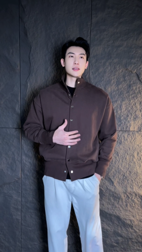 WT150新款时尚个性美式纯色立领纽扣开衫卫衣百搭简约宽松外套