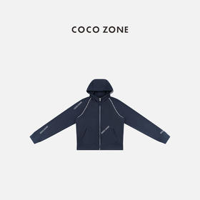 COCO ZONE 秋季美式小摇粒绒撞色连帽拉链外套CC2D2954
