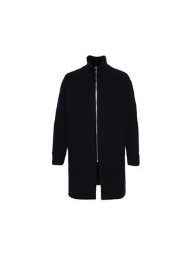 callisto大师系列黑色绵羊毛大衣