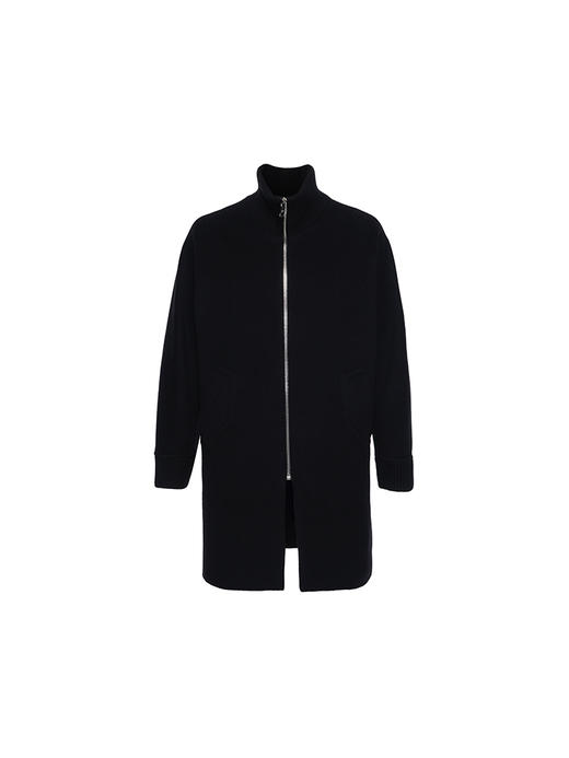 callisto大师系列黑色绵羊毛大衣 商品图0