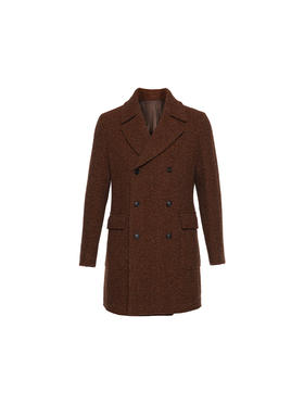 callisto大师系列橙色纯棉羊毛大衣