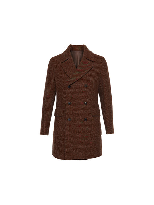 callisto大师系列橙色纯棉羊毛大衣 商品图0