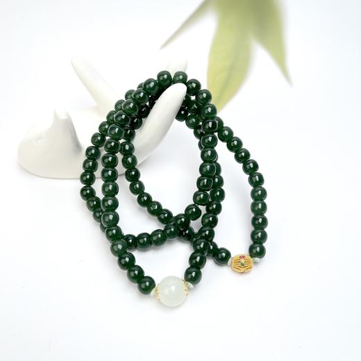 玉美人优选*27217-18K和田玉老型约5*6mm项链 商品图0