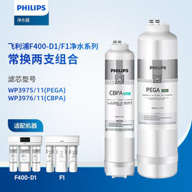  Philips/飞利浦F400-D1/F1净水器常换第一节第二节两支滤芯组合【WP3975/11+WP3976/11】