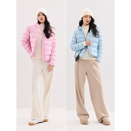 棉仓347615024-零压超轻云朵短款面包服女冬季连帽排骨羽绒服95白鸭绒马卡龙 商品图3