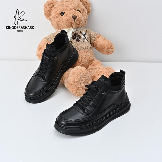 经典鲨2024年冬季新款男士加绒保暖舒适一脚蹬平底休闲鞋KW08-D55291 商品图2