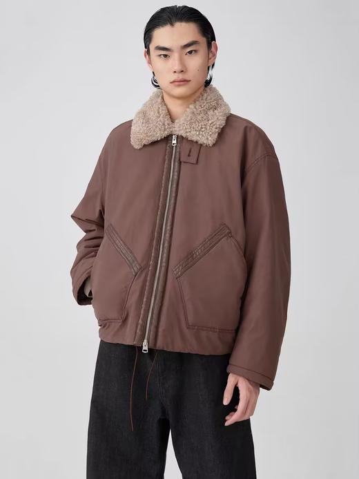 Simple Project/Y24245/毛领拼接马歇尔夹克外套 商品图3