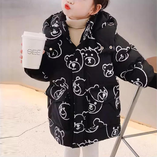 裁缝学苑TQ133女童连帽羽绒服纸样儿童中长款加厚防风外套童装样板 商品图4