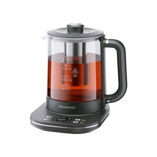 【新品上市】迈卡罗 （MACAIIROOS）养生壶纯钛发热盘 1.5L电水壶高硼硅玻璃烧水壶电热水壶开水壶 煮茶壶玻璃电茶壶 MC-YS1536 商品图8