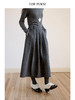 ForPoem 现货 24/FW原创设计中长款百搭羊毛百褶A摆半身裙 商品缩略图1