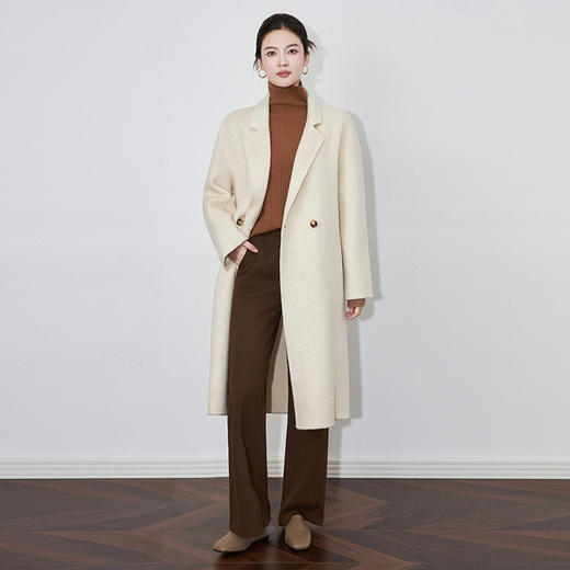 【高货wl】全新升级【铂金会员588/天猫799/差价211】(34655) 洛诗琳秋冬绵羊毛西装领双面呢宽松大衣高级感气质外套女 商品图2