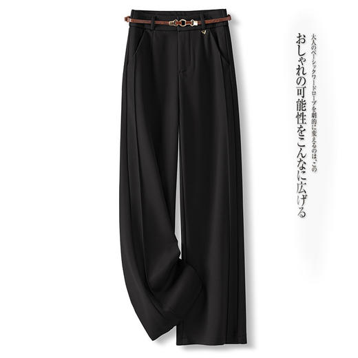 窄版直筒裤女秋冬新款高腰休闲裤显瘦呢子垂坠感阔腿女裤子💕 商品图5