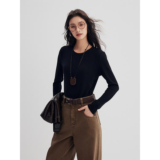 棉仓357601012-慕斯打底轻暖发热多领型发热打底衣 商品图2