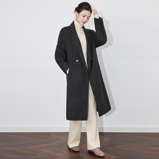 【高货wl】全新升级【铂金会员588/天猫799/差价211】(34655) 洛诗琳秋冬绵羊毛西装领双面呢宽松大衣高级感气质外套女 商品图1
