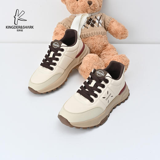 经典鲨2024年冬季新款男士麂皮绒里休闲平底轻便跑步鞋KW222-D55261 商品图1