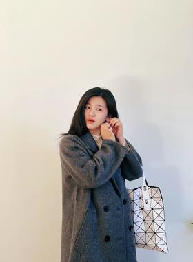 7天内安排发出  红莲 骆驼绒双面呢简约长款大衣