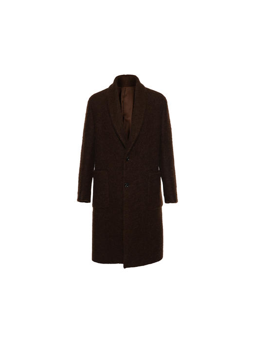 callisto大师系列咖啡色绵羊毛混纺大衣 商品图0