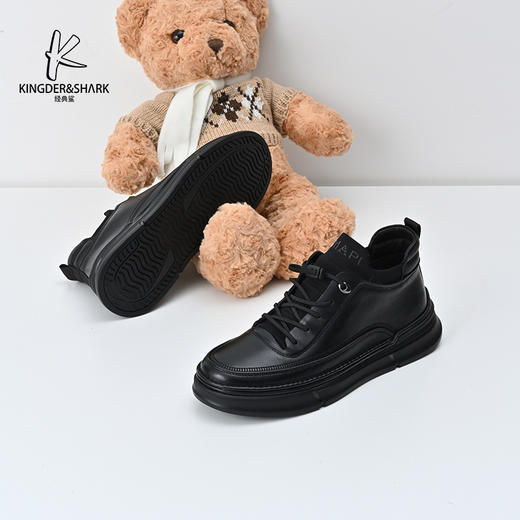 经典鲨2024年冬季新款男士加绒保暖舒适一脚蹬平底休闲鞋KW08-D55291 商品图3