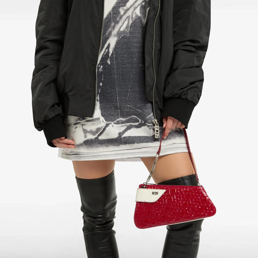 GCDS 女士金属字母徽标 Comma Notte 专利花押字单肩包 红色 A2OW5200AC849 商品图3